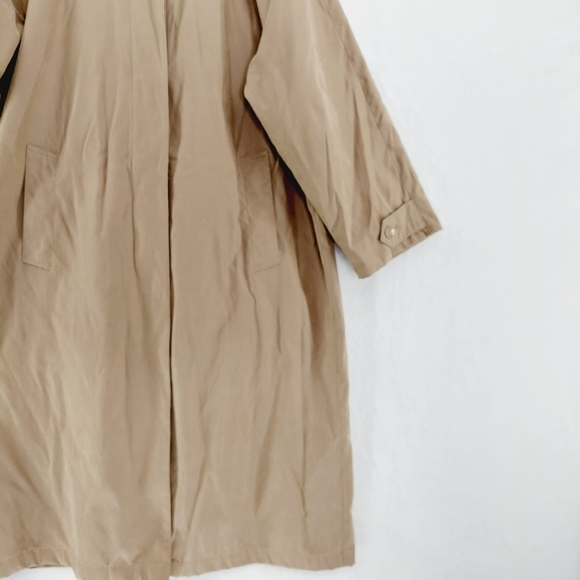 London Fog Weatherwear of Distinction Women Tan Trench Hooded Jacket Coat Z67 - Picture 3 of 8